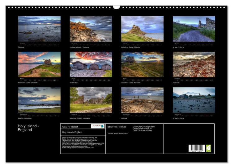 Produktbild: Holy Island - England (Wandkalender 2026 DIN A2 quer), CALVENDO Monatskalender