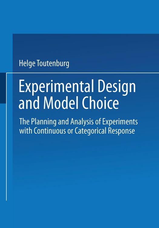 Produktbild: Experimental Design and Model Choice