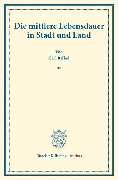 Produktbild: Die mittlere Lebensdauer in Stadt und Land.