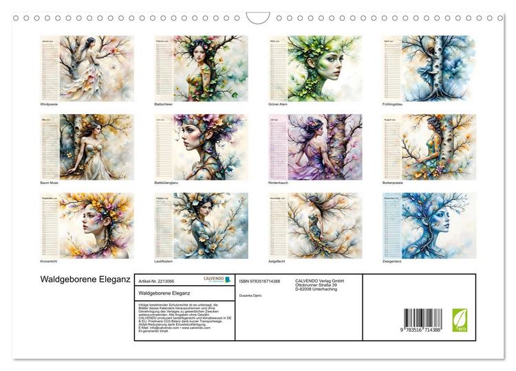 Produktbild: Waldgeborene Eleganz (Wandkalender 2026 DIN A3 quer), CALVENDO Monatskalender