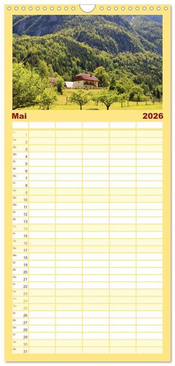 Produktbild: Familienplaner 2026 - Slowenien - Triglav Nationalpark mit 5 Spalten (Wandkalender, 21 x 45 cm) CALVENDO