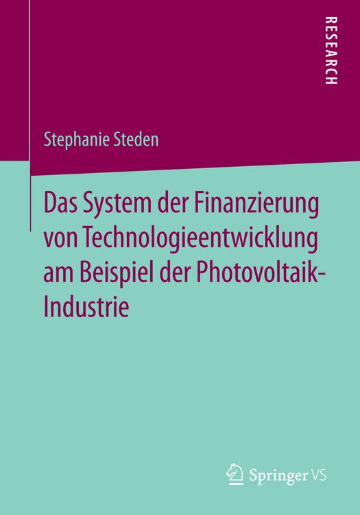 Produktbild: Das System der Finanzierung von Technologieentwicklung am Beispiel der Photovoltaik-Industrie