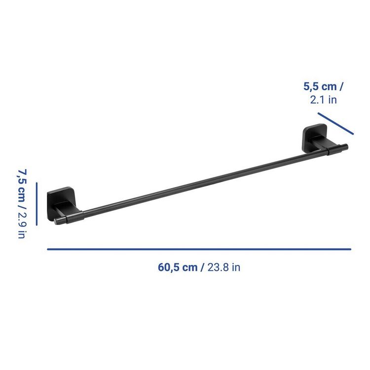 Produktbild: Turbo-Loc&reg; Badetuchstange Uno Mod. Porto Black 60 cm, Befestigen ohne Bohren