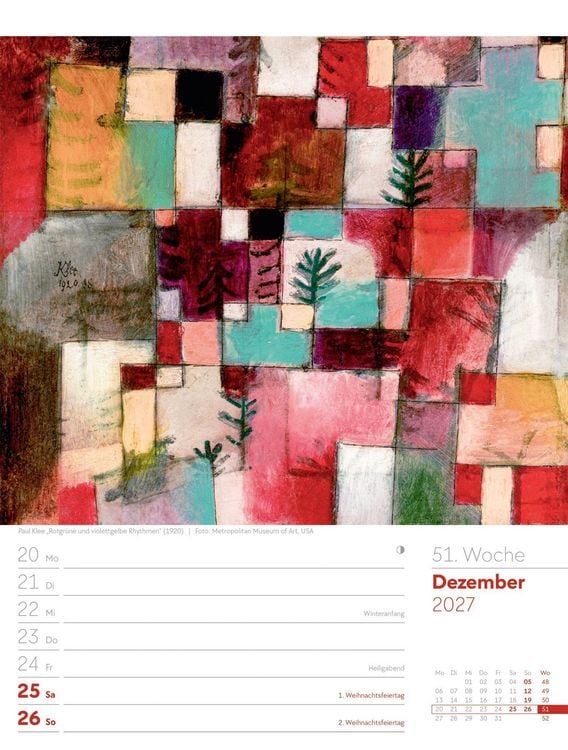 Produktbild: Kunstwelt Wochenplaner Kalender 2027 | Impressionismus und Klassische Moderne