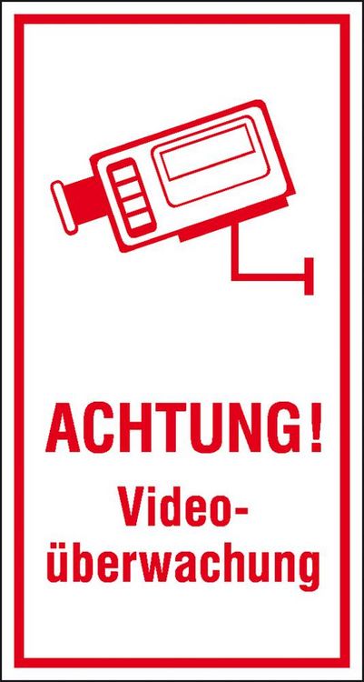 Produktbild: SafetyMarking 21.5211 Hinweisschild Video&uuml;berwachung Folie selbstklebend (B x H) 80 mm x 150 mm 1 St.