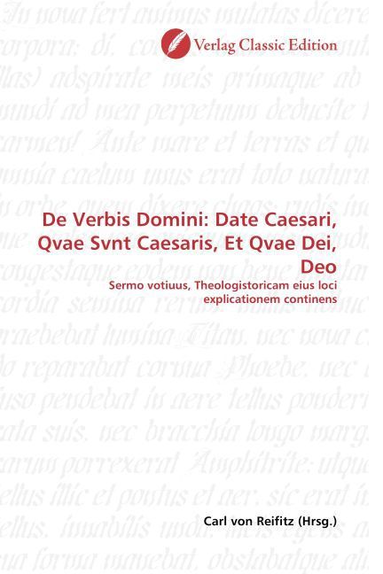 Produktbild: Verbis Domini: Date Caesari, Qvae Svnt Caesaris, Et Qvae Dei