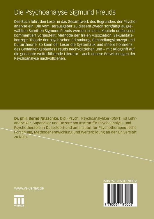 Produktbild: Die Psychoanalyse Sigmund Freuds