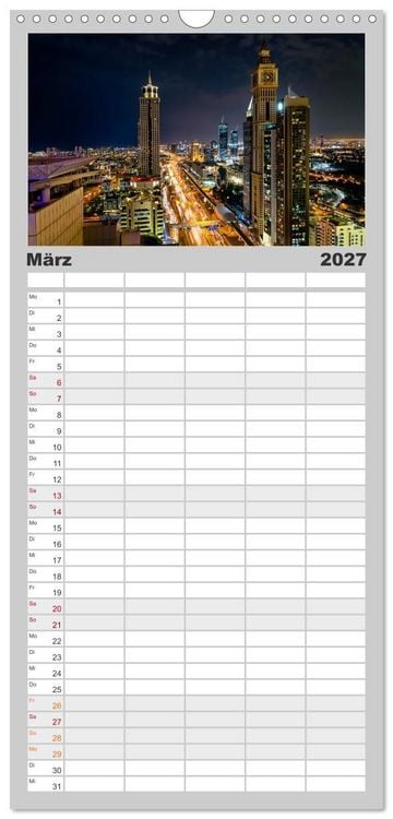 Produktbild: Familienplaner 2027 - Dubai - Das achte Weltwunder mit 5 Spalten (Wandkalender, 21 x 45 cm) CALVENDO
