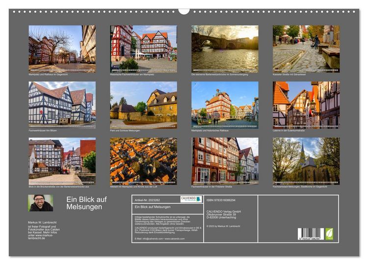 Produktbild: Ein Blick auf Melsungen (Wandkalender 2026 DIN A2 quer), CALVENDO Monatskalender