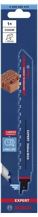 Produktbild: Bosch Accessories 2608900414 EXPERT &lsquo;Hollow Brick&rsquo; S 1543 HM S&auml;bels&auml;geblatt, 1&nbsp;St&uuml;ck S&auml;geblatt-L&auml;nge 240 mm 1 St.