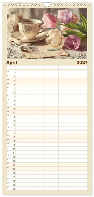 Produktbild: Familienplaner 2027 - Zeitgefl&uuml;ster mit 5 Spalten (Wandkalender, 21 x 45 cm) CALVENDO