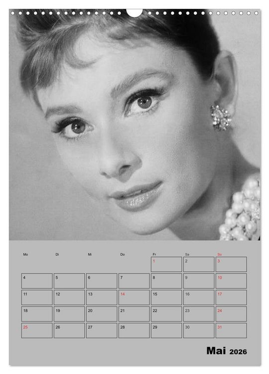 Produktbild: Hollywood-Diva. Audrey Hepburn (Wandkalender 2026 DIN A3 hoch), CALVENDO Monatskalender