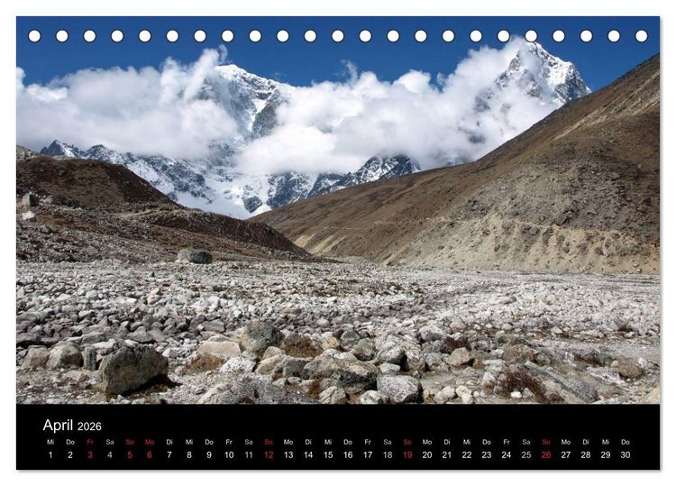 Produktbild: Majest&auml;tische Bergwelten - Der Everest Trek (Tischkalender 2026 DIN A5 quer), CALVENDO Monatskalender