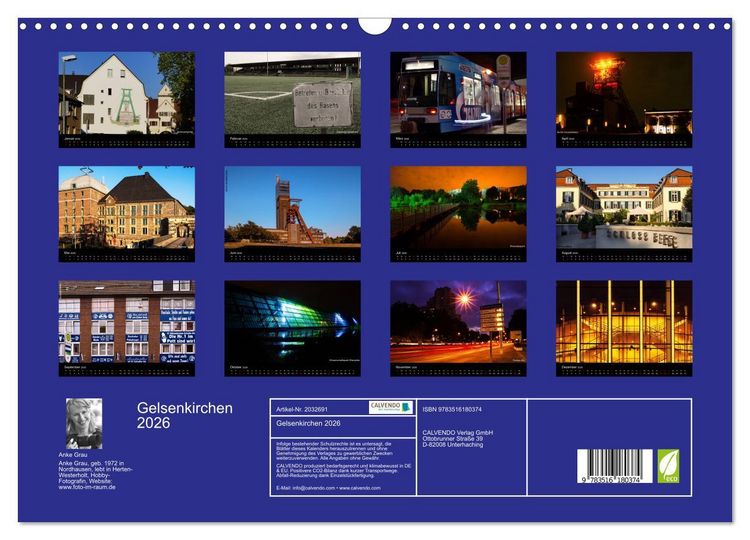 Produktbild: Gelsenkirchen 2026 (Wandkalender 2026 DIN A3 quer), CALVENDO Monatskalender