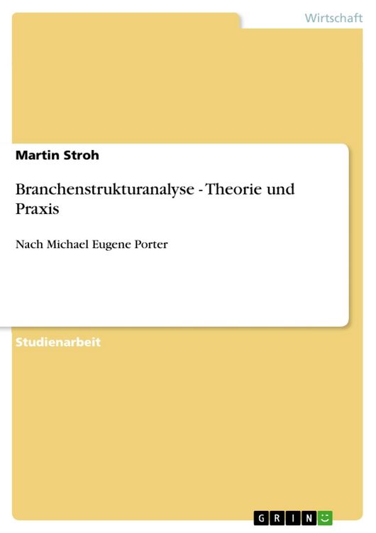 Produktbild: Branchenstrukturanalyse - Theorie und Praxis