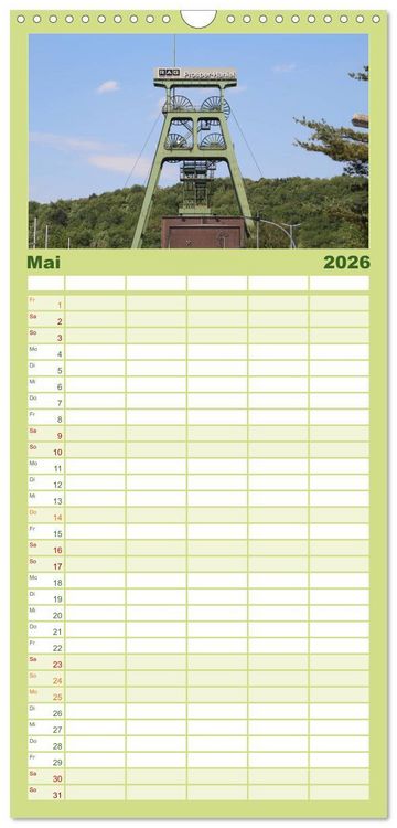 Produktbild: Familienplaner 2026 - Zeche Prosper-Haniel Bottrop mit 5 Spalten (Wandkalender, 21 x 45 cm) CALVENDO