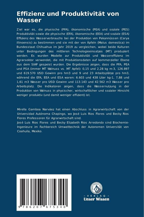 Produktbild: Effizienz und Produktivit&auml;t von Wasser