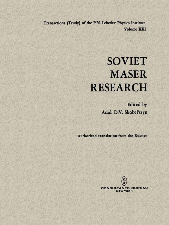Produktbild: Soviet Maser Research