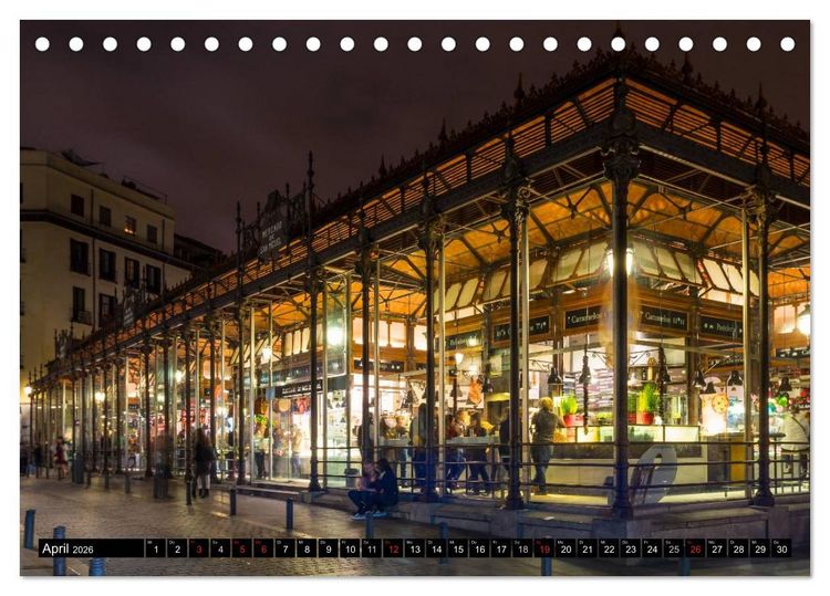 Produktbild: Madrid bei Nacht (Tischkalender 2026 DIN A5 quer), CALVENDO Monatskalender