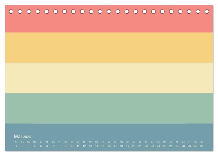 Produktbild: 70er Jahre Bastelkalender - DIY Kreativ-Kalender zum Selbstgestalten (Tischkalender 2026 DIN A5 quer), CALVENDO Monatskalender