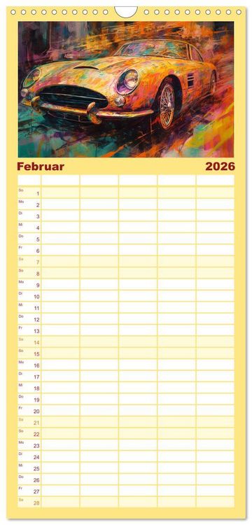 Produktbild: Familienplaner 2026 - Neon Speed mit 5 Spalten (Wandkalender, 21 x 45 cm) CALVENDO