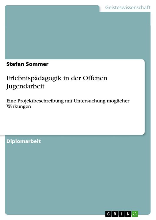 Produktbild: Erlebnisp&auml;dagogik in der Offenen Jugendarbeit