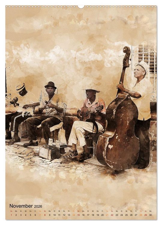 Produktbild: Cuba Retro Kalender (Wandkalender 2026 DIN A2 hoch), CALVENDO Monatskalender