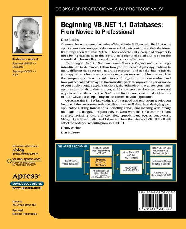 Produktbild: Beginning VB .NET 1.1 Databases