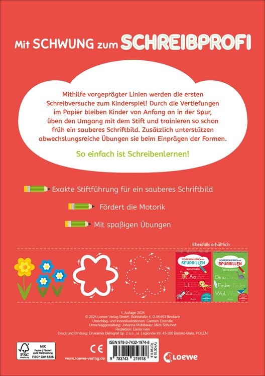 Produktbild: Schreiben lernen mit Spurrillen - Schreibvor&uuml;bungen
