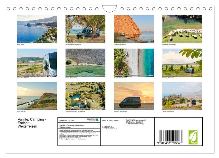 Produktbild: Vanlife, Camping - Freiheit - Weiterreisen (Wandkalender 2026 DIN A4 quer), CALVENDO Monatskalender