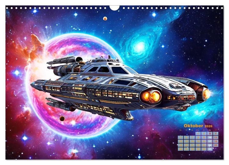 Produktbild: Im Weltall unterwegs - Verr&uuml;ckte Fahrzeuge im Universum (Wandkalender 2026 DIN A3 quer), CALVENDO Monatskalender