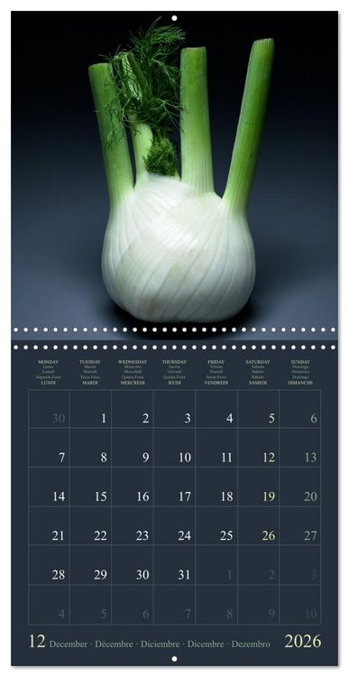 Produktbild: Les l&eacute;gumes hauts en couleur (Calendrier mural carr&eacute; 2026 30x30 cm) Calendrier double avec une page pour vos prises de notes