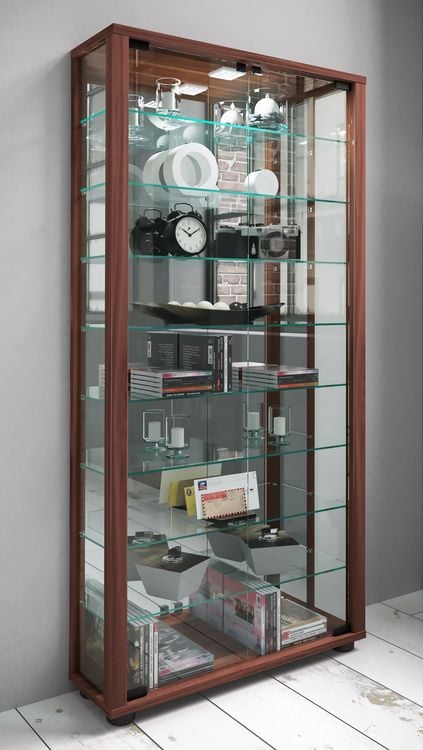 Produktbild: Glas Stand Vitrine Sammelvitrine Lumo Maxi Spiegel