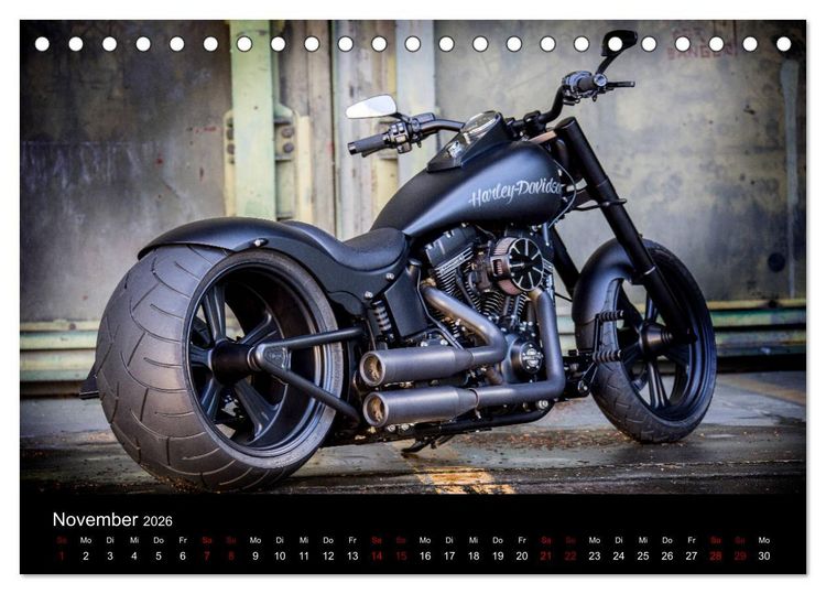 Produktbild: Exklusive Best of Fat Ass Custombike Edition, feinste Harleys mit fettem Hintern (Tischkalender 2026 DIN A5 quer), CALVENDO Monatskalender