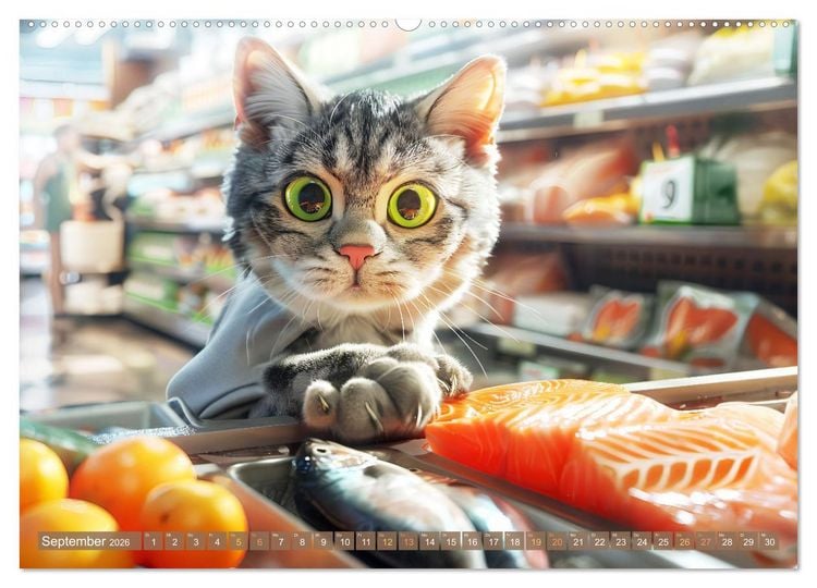 Produktbild: Katzen-Alltag - Ein witziges Jahr mit Kater Tommy (Wandkalender 2026 DIN A2 quer), CALVENDO Monatskalender