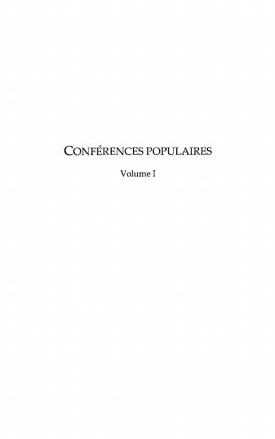 Produktbild: Conferences populaires 1