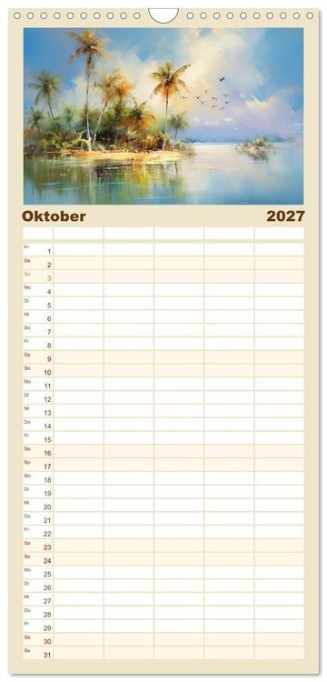 Produktbild: Familienplaner 2027 - Karibisches Flair mit 5 Spalten (Wandkalender, 21 x 45 cm) CALVENDO
