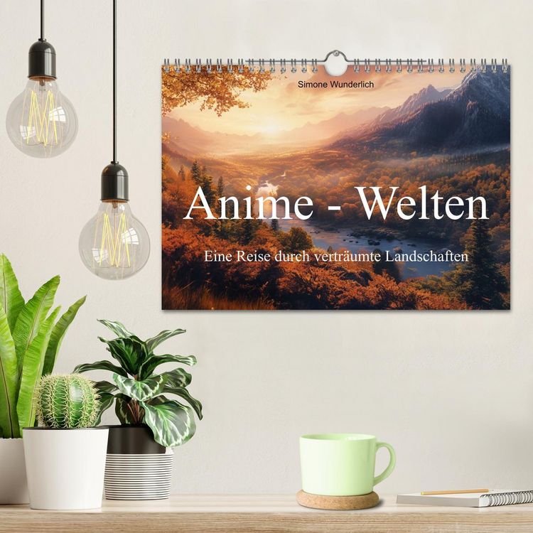 Produktbild: Anime - Welten: Eine Reise durch vertr&auml;umte Welten (Wandkalender 2026 DIN A4 quer), CALVENDO Monatskalender