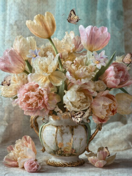 Produktbild: CALVENDO Puzzle Renaissancebl&uuml;ten, die fl&uuml;stern wie vergessene Gedichte | 1000 Teile Lege-Gr&ouml;&szlig;e 64x48cm Foto-Puzzle f&uuml;r gl&uuml;ckliche Stunden