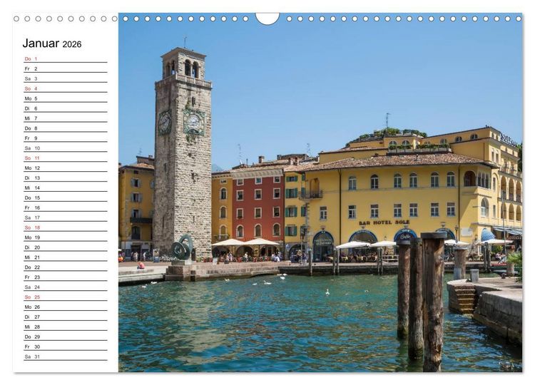 Produktbild: WUNDERBARER GARDASEE Riva del Garda und Torbole (Wandkalender 2026 DIN A3 quer), CALVENDO Monatskalender