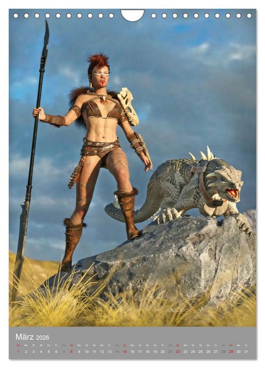 Produktbild: Fantasy Kriegerinnen (Wandkalender 2026 DIN A4 hoch), CALVENDO Monatskalender