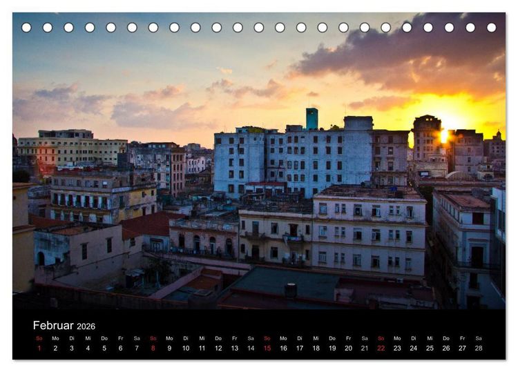 Produktbild: Kuba - Die Stra&szlig;en Havannas (Tischkalender 2026 DIN A5 quer), CALVENDO Monatskalender
