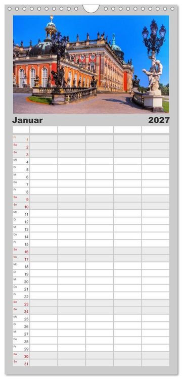 Produktbild: Familienplaner 2027 - POTSDAM. Du bist so sch&ouml;n mit 5 Spalten (Wandkalender, 21 x 45 cm) CALVENDO
