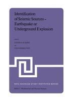 Produktbild: Identification of Seismic Sources - Earthquake or Underground Explosion