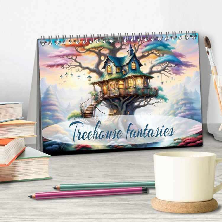 Produktbild: Treehouse fantasies (Desk Calendar 2026 DIN A5 landscape), CALVENDO 12 Month DeskCalendar