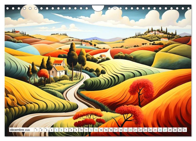 Produktbild: Paysages color&eacute;s (Calendrier mural 2026 DIN A4 vertical), CALVENDO calendrier mensuel