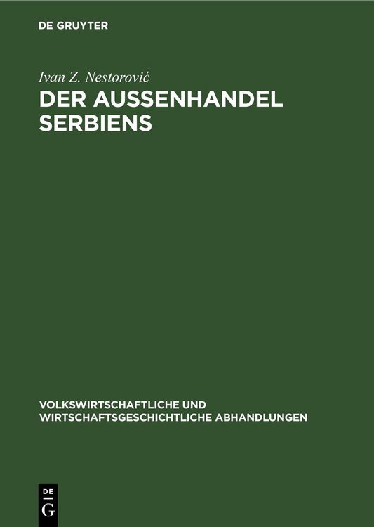 Produktbild: Der Au&szlig;enhandel Serbiens