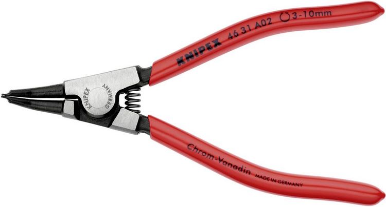 Produktbild: Knipex 46 31 A02 Seegeringzange Passend f&uuml;r (Seegeringzangen) Au&szlig;enringe 3-10 mm Spitzenform (Details) abgewinkelt 45&deg;