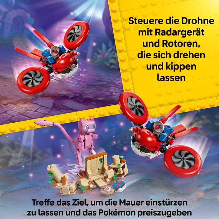 Produktbild: LEGO Pok&eacute;mon SMART Play: Drohnensuche nach einem Mysteri&ouml;sen Mew kompatibles Set 72161