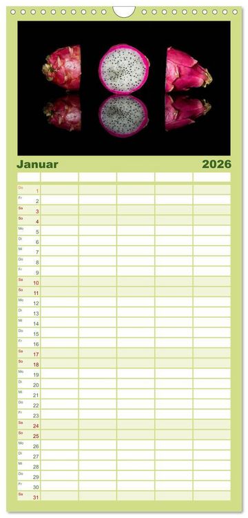 Produktbild: Familienplaner 2026 - Fr&uuml;chte dreigeteilt mit 5 Spalten (Wandkalender, 21 x 45 cm) CALVENDO